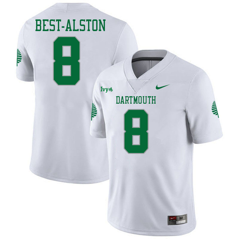 Dartmouth Big Green #8 Cameron Best-Alston College Football Jerseys,Uniforms Stitched-White